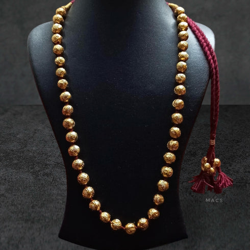 Goldplated Wax Carved Necklace